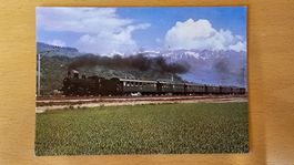 Postkarte SBB Dampflok B 3/4 1367 mit historischen Wagen