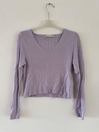 Pull&Bear Feinstrick-Pullover, Lila, Gr. S