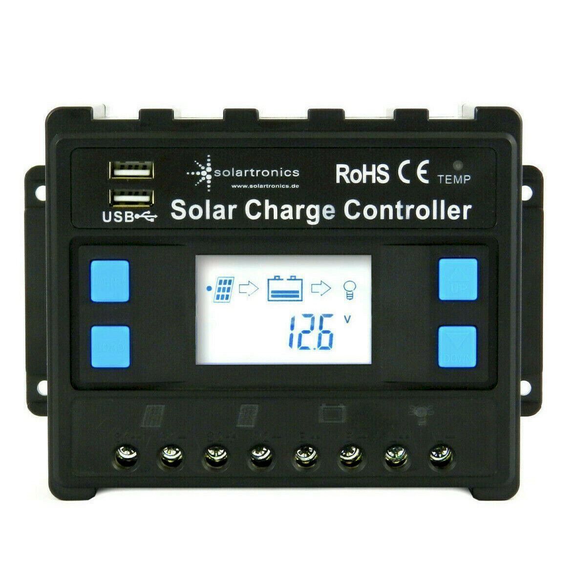 Dispositivi a energia solare: Solartronics Laderegler 12/24V 40A Blau – Nuovo e nell'imballaggio originale da Bottighofen venduto da zaap