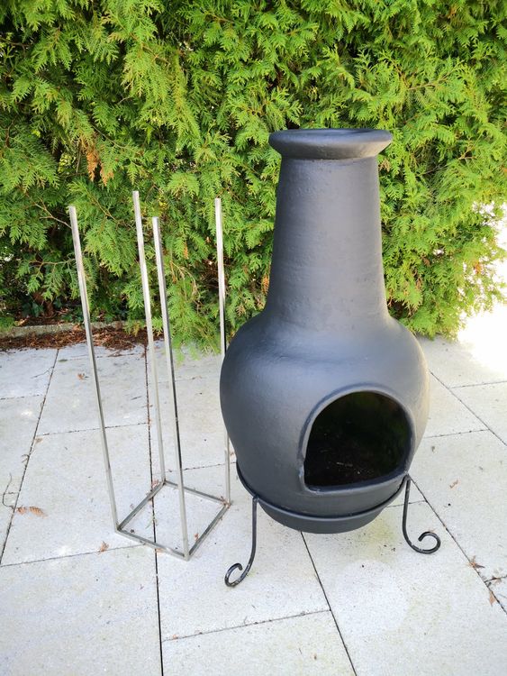 🤩2 STK TONGARTENKAMINOFEN MIT STäNDER & HOLZGESTELL Kaufen auf Ricardo