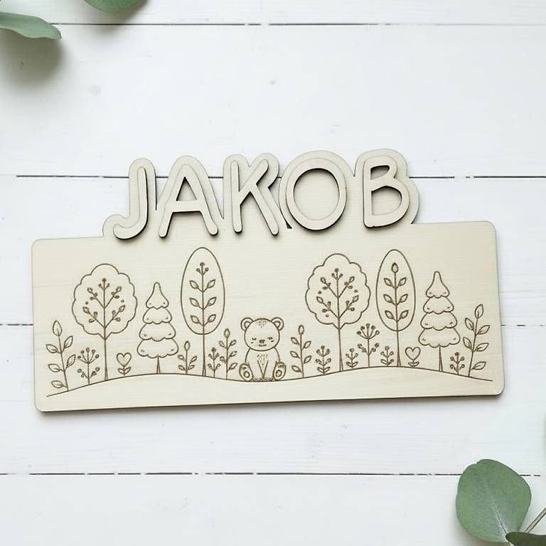 Tutte le decorazioni: Namensschild personalisiert "WALD" – Nuovo e nell'imballaggio originale da Glis venduto da KubEmma.ch