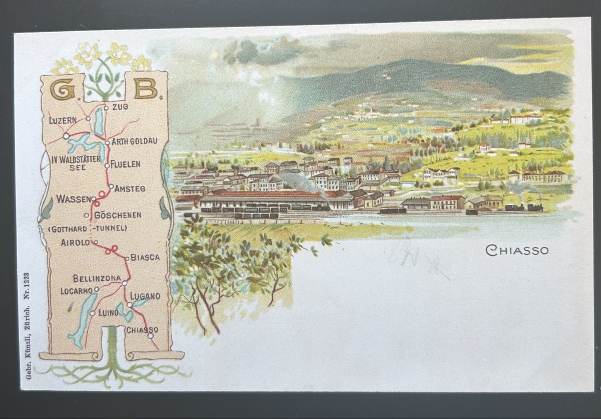 Cartoline postali: Gotthardbahn Chiasso Litho – Usato da Horw venduto da Tellbub
