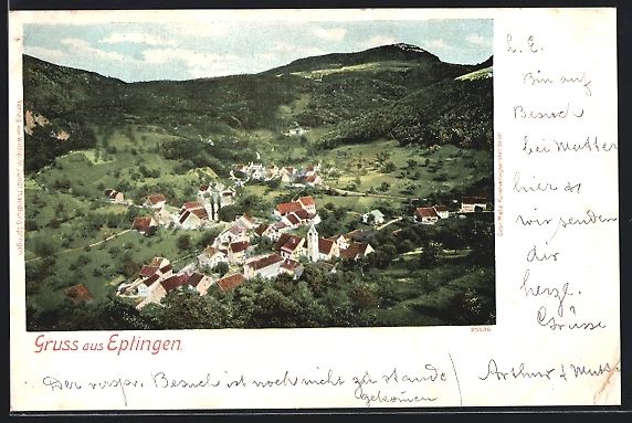Cartoline postali: AK Eptingen, Gesamtansicht von oben – Usato da Berlin venduto da bartko-reher