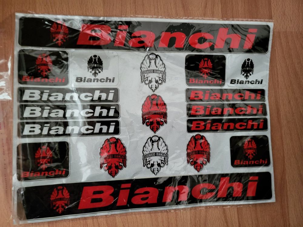 Bianchi Fahrrad Aufkleber Set - Matt Schwarze Vinyl-Sticker Für Deinen Rahmen Zum Individuellen Design