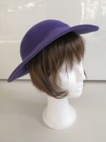 🤩WOLL-HUT VIOLET MIT LACKMÄSCHELI SCHWARZ