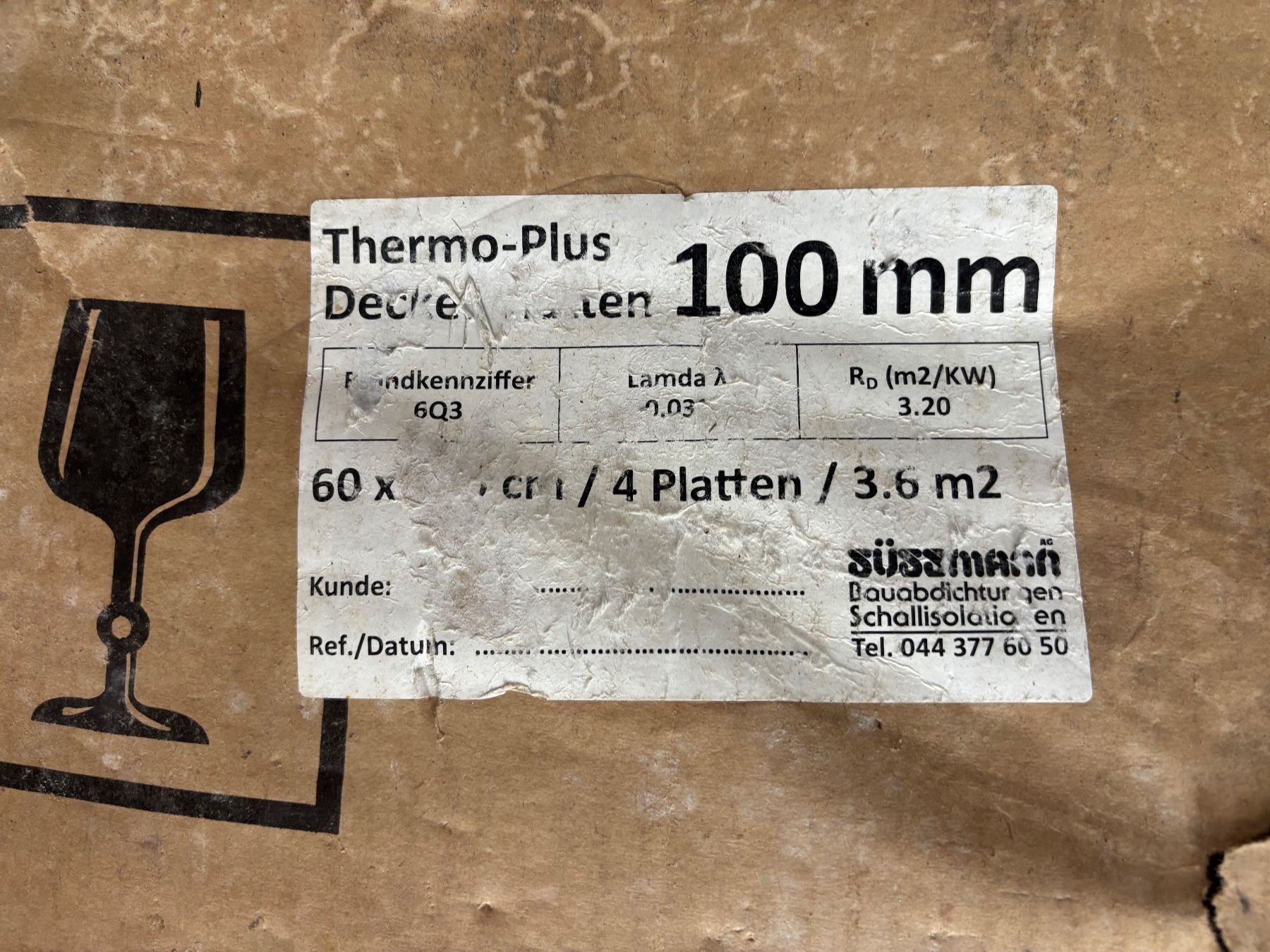 Matériau de remplissage: Thermo-Plus Deckenplatten  100 mm 1500x600mm ca. 10,60m2 – D'occasion à Winterthur par ReUse_Baumarkt 8