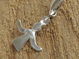 kleiner Designer Engel Anhänger Silber 999 / 925