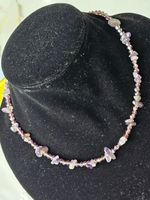 Splitter- Halskette mit Amethyst und Kristalle, 47 cm