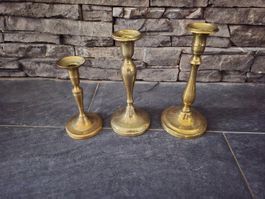 3 Kerzenständer Messing verschiedene Grössen guter Zustand