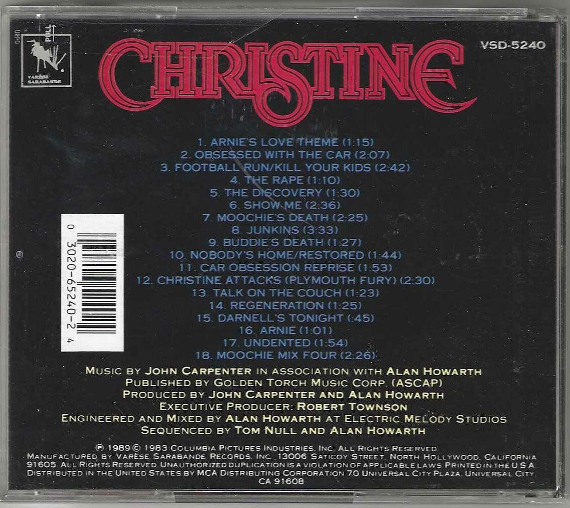CDs: John Carpenter - Christine – D'occasion à Genève par CDLPBookS 1