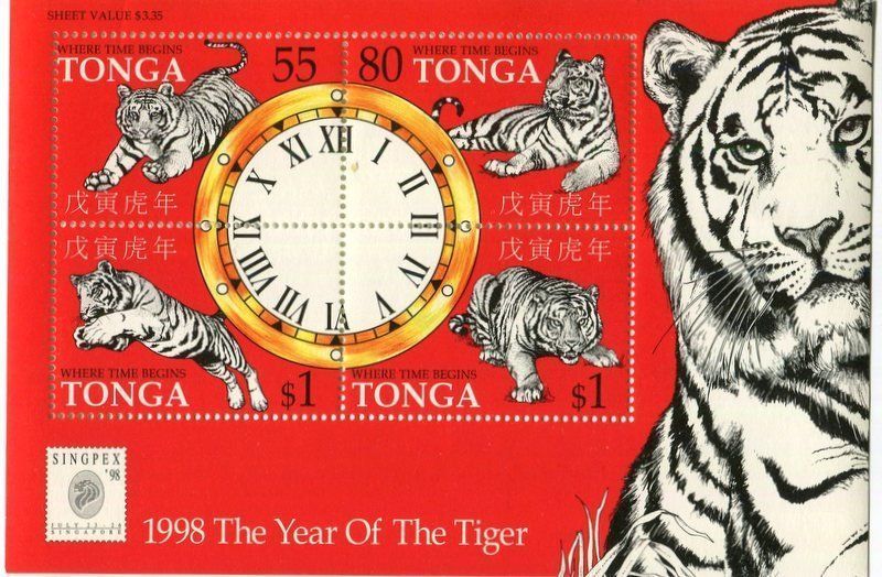 Tutti i francobolli: Block "Tiger". Tonga – Nuovo e nell'imballaggio originale da Basel venduto da Butsch5