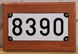 SBB - "Emailschild" - Nr. 8390 - auf schönem Holzbrett