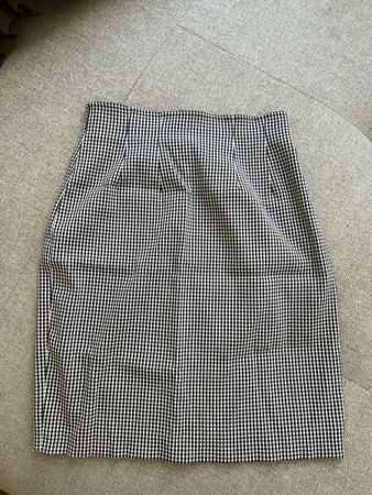 Mini-jupe à carreaux noirs et blancs, taille XS