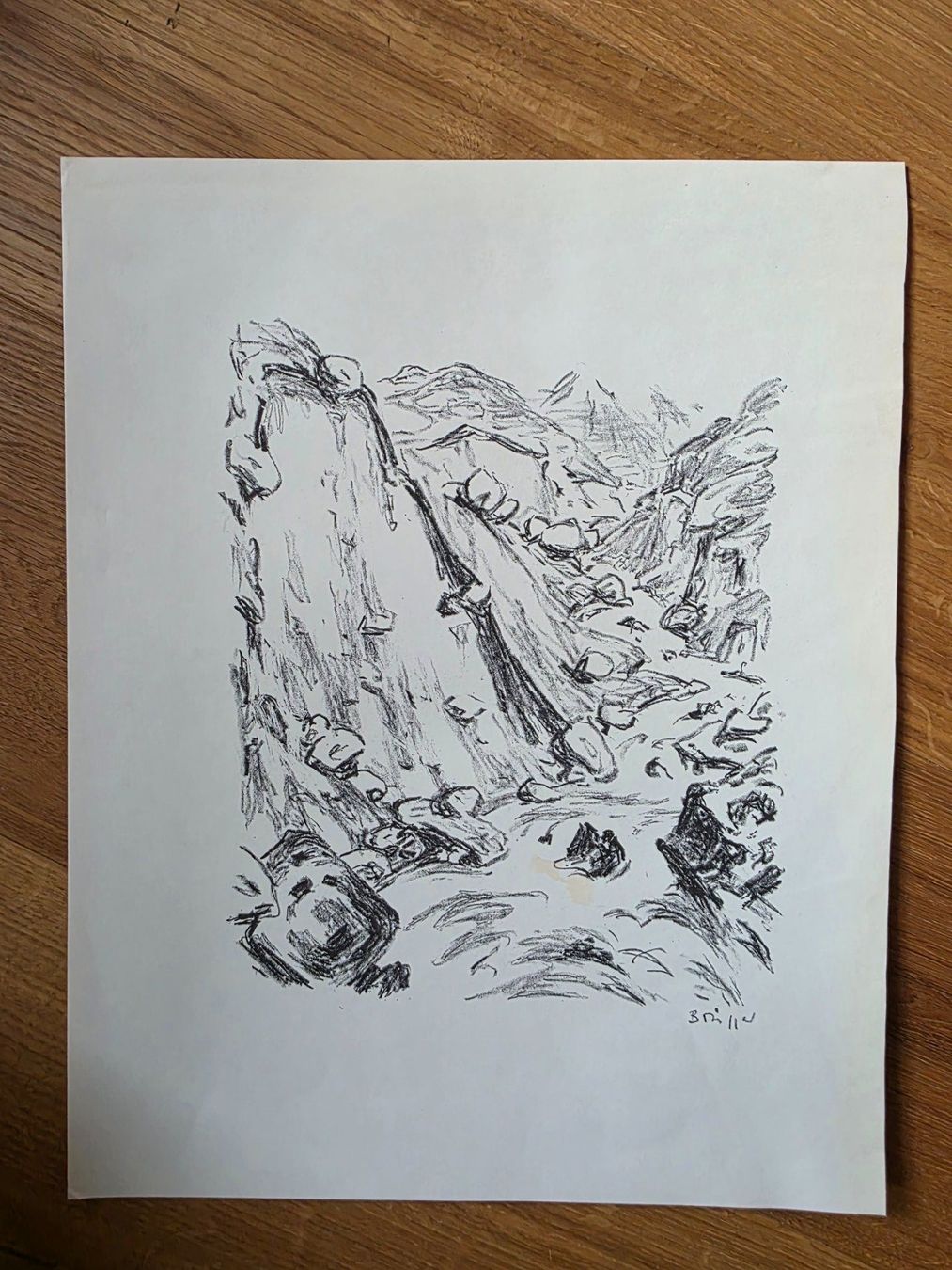 Grafica & Litografie: Fluss Bild Blatt Lithografie - Brügger - Wildbach – Usato da Walterswil BE venduto da Lonitti