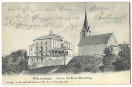Walzenhausen.    Kirche  mit  Hôtel  Rheinburg.