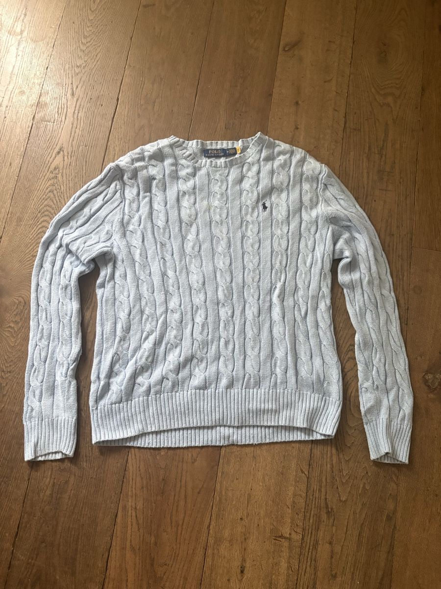 Polo Ralph Lauren Pulls & Sweat-shirts: Pullover Polo Ralph Lauren Grösse M hellblau Zopfmuster Mang – D'occasion à Meilen par gui_6sh2