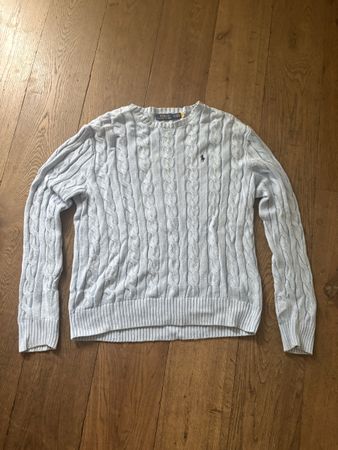 Pullover Polo Ralph Lauren Grösse M hellblau Zopfmuster Mang