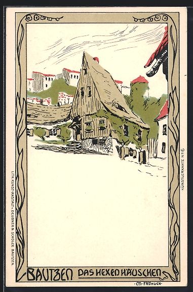 Cartes postales: Steindruck-AK Bautzen, Das Hexenhäusche – D'occasion à Berlin par bartko-reher