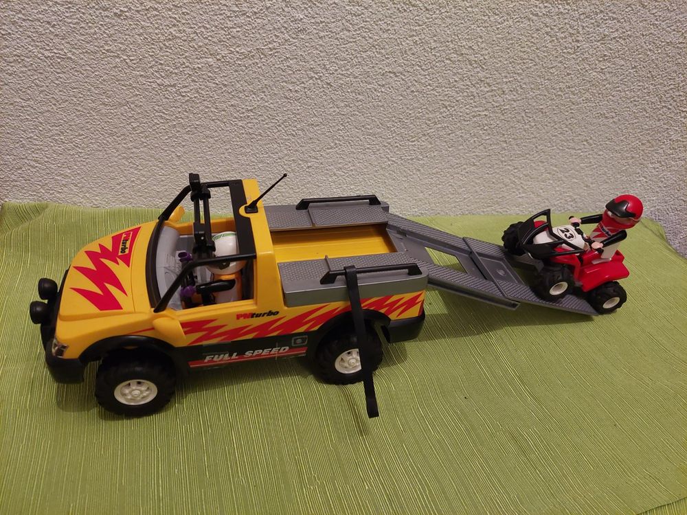 Lot Playmobil Pick-up & Quad 4228 (2010) - Incomplet, Occasion, Thème Véhicules