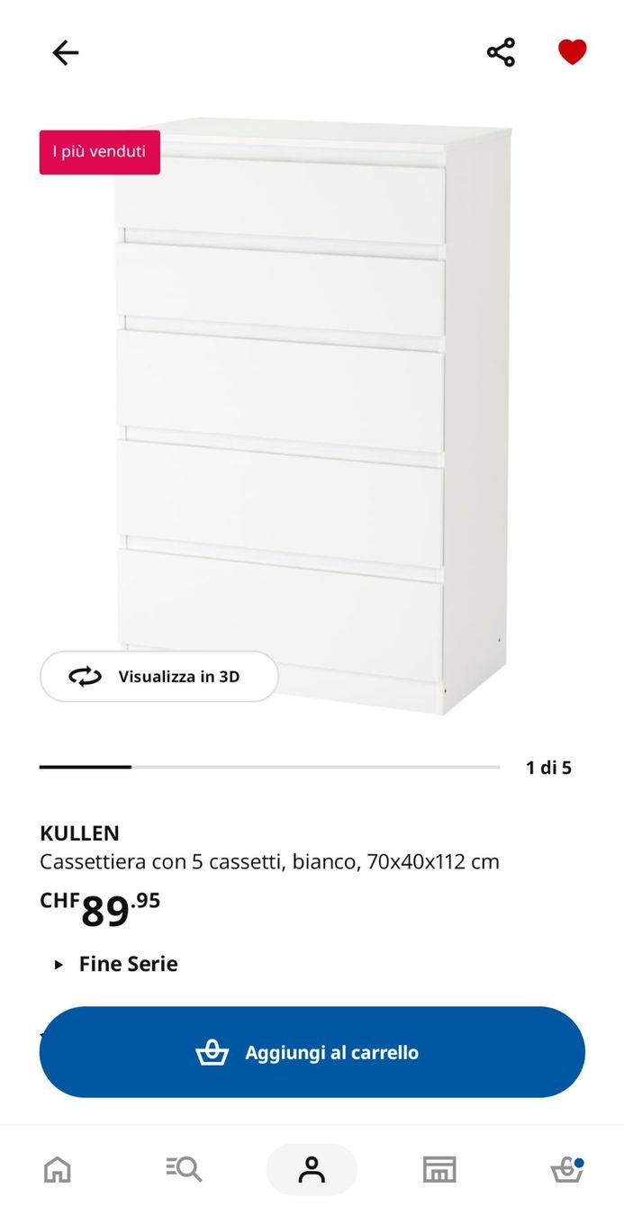 Ikea Cassettiere: Cassettiera KULLEN IKEA – Usato da Bellinzona venduto da Skiley99 1