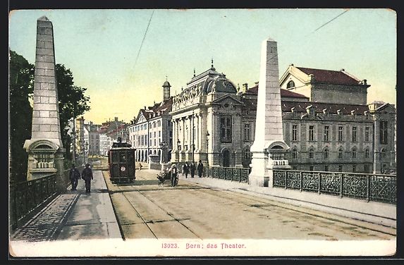 Cartes postales: AK Bern, das Theater mit Strassenbahn – D'occasion à Berlin par bartko-reher