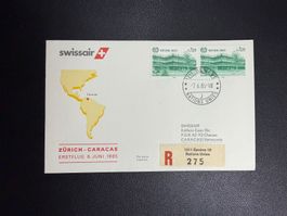 Swissair Erstflugbrief Zürich-Caracas ab UNO 1985
