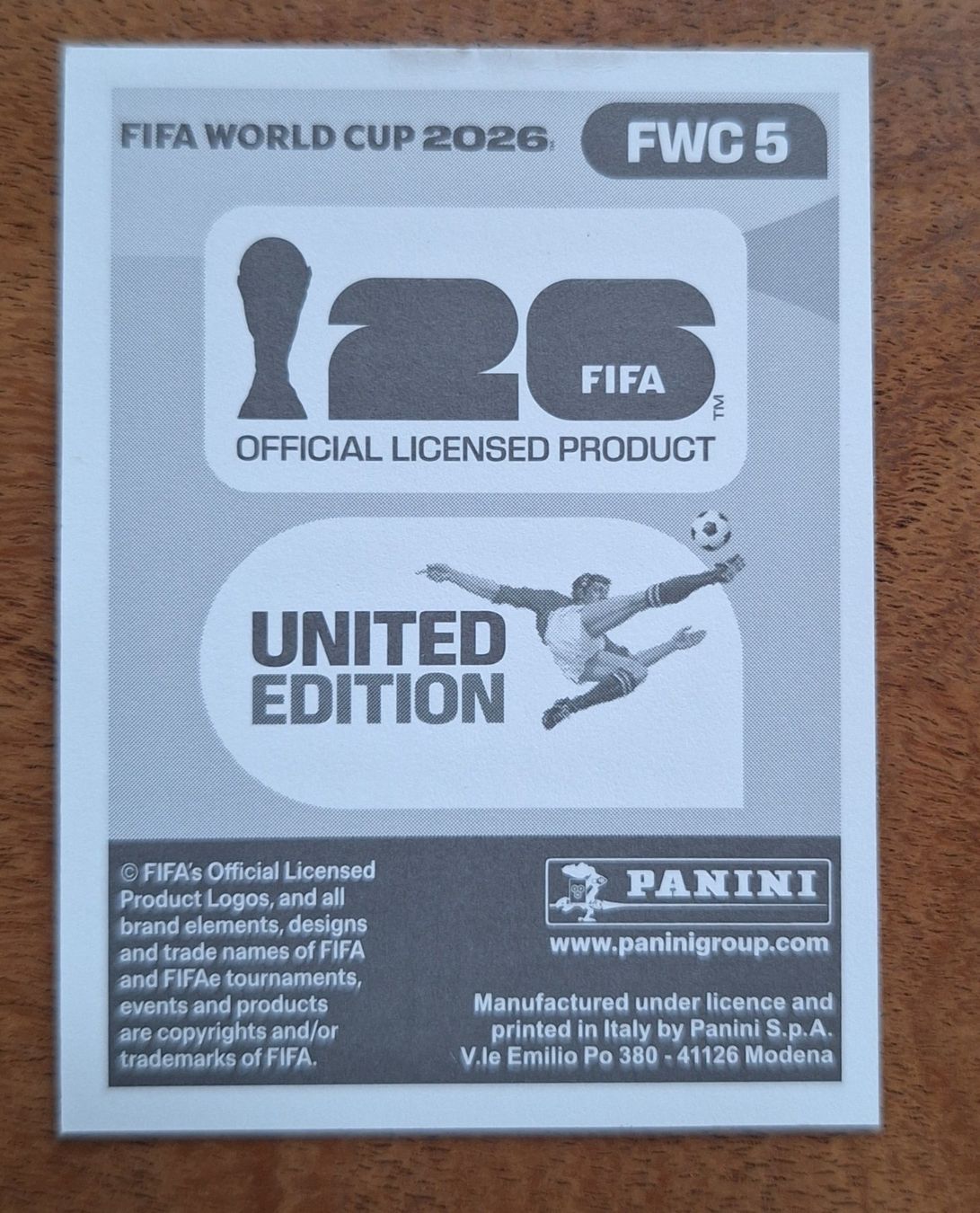 Panini Carte collezionabili: Panini FWC 5 – Nuovo (secondo la descrizione) da Romanens venduto da Crocette 1
