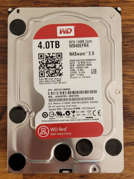 Western Digital Red 4 TB WD40EFRX NASware 2.0 (Gebraucht) in ...