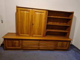 Vintage Nussbaum Buffet Schrank Wohnwand Sproll Möbel