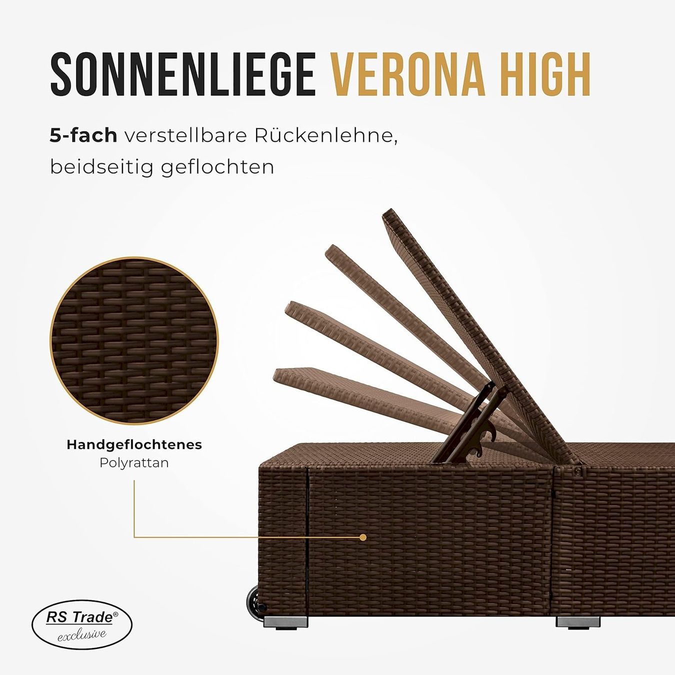 Profigeräte & Gastro: Sonnenliege Verona High mit Rollen – Neu und originalverpackt aus Bottighofen von zaap 5