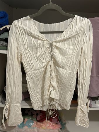 Lace-Up Corset Style Blouse