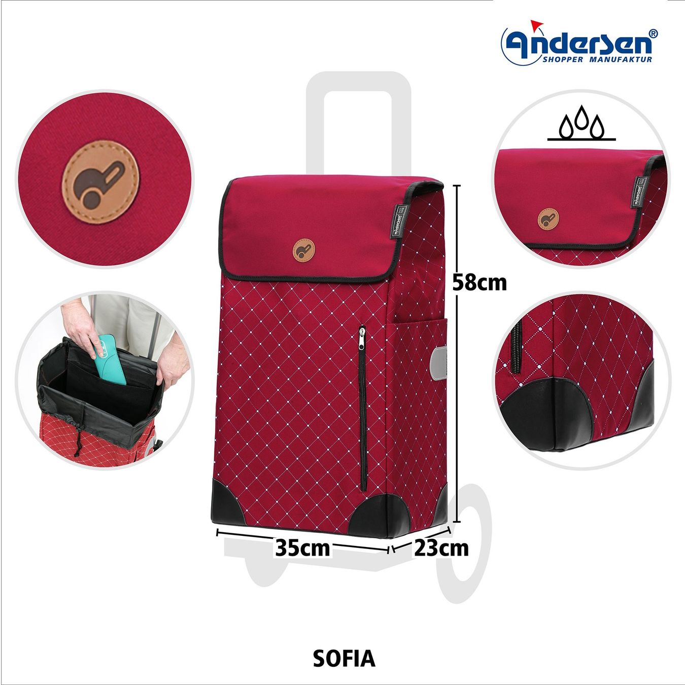 Altro per la casa: ANDERSEN Shopper Alu Star SOFIA rot – Nuovo (secondo la descrizione) da Kägiswil venduto da nick666 1