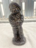 Dekorative, antike Tonfigur, Winterdeko für drinnen!