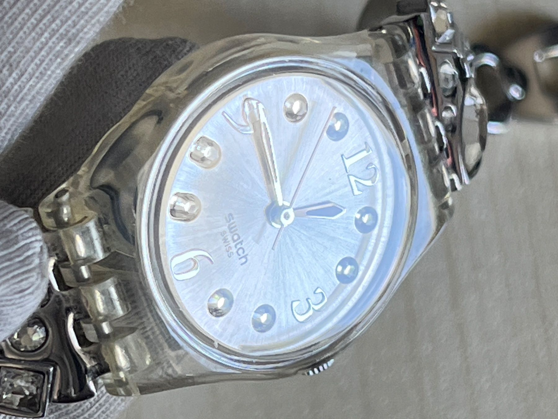 Swatch Orologi: Swatch Damenuhr Bijoux mit Steinen, tä – Usato da Grenchen venduto da chththl 4