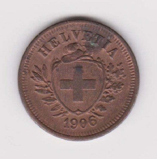 Toutes les monnaies: Schweiz 1 Rappen 1906 Bern – D'occasion à WilSG par Wil10