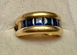 prächtiger Gold-Ring 18 K mit Saphiren