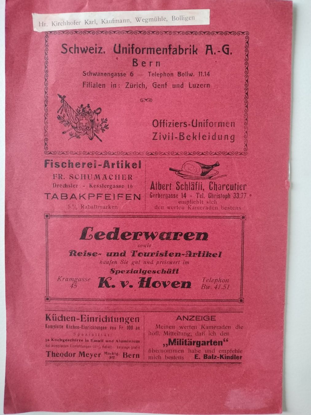 Riviste & Magazine: Antike Schweizer Armee Militär Zeitschrift 1930 – Usato da Schwanden Sigrisw venduto da cadieux71 1