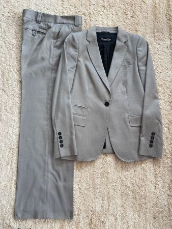 Hosen-Anzug grau ganz fein gemustert Massimo Dutti Grösse 36