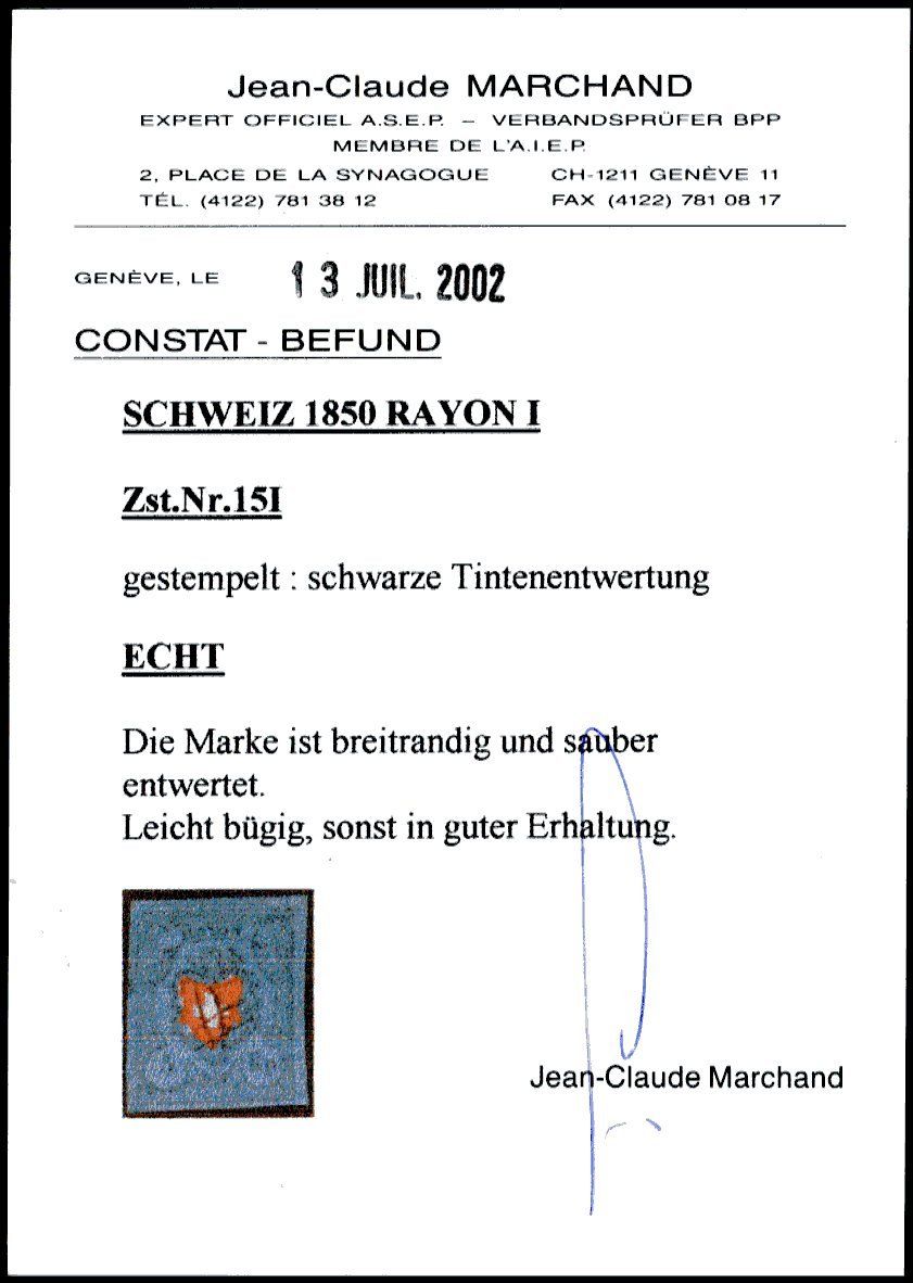 Tutti i francobolli: 1850 - Rayon I · m K - gestempelt – Usato da Schindellegi venduto da leecollect 2