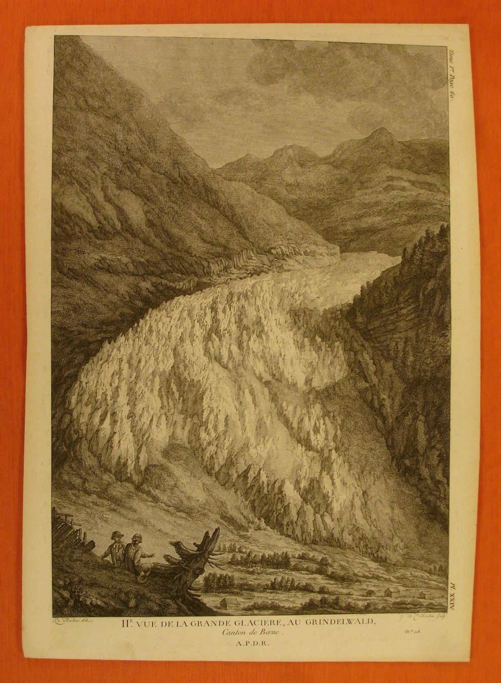 Incisioni: GRINDELWALDGLETSCHER, KUPFERSTICH 1788 – Usato da Grüningen venduto da Kartensammler 1