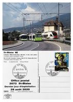 St-Blaise Letzttag Post Trolleybus transN Bahn TPF RABe 527