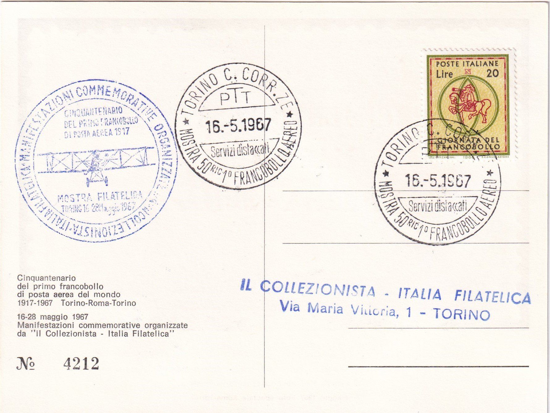 Tutti i francobolli: 4 cartoline commemorative primo francobollo posta aerea – Nuovo (secondo la descrizione) da Castione venduto da Rx-stamps 1