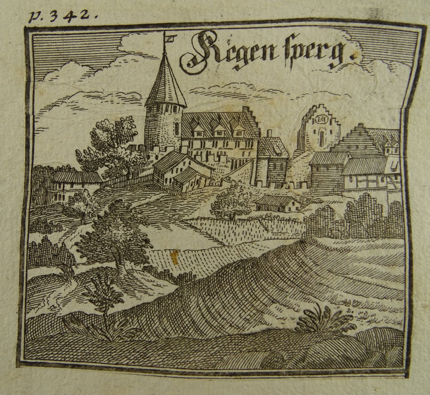 Incisioni: REGENSBERG, KUPFERSTICH, BLUNTSCHLI 1742 – Usato da Grüningen venduto da Kartensammler