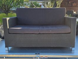 Gartensofa und Gartensitz Polyrattan anthrazit