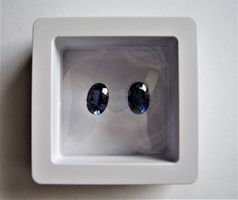 Paar Blauer Saphir aus Ceylon, 6 x 8 mm