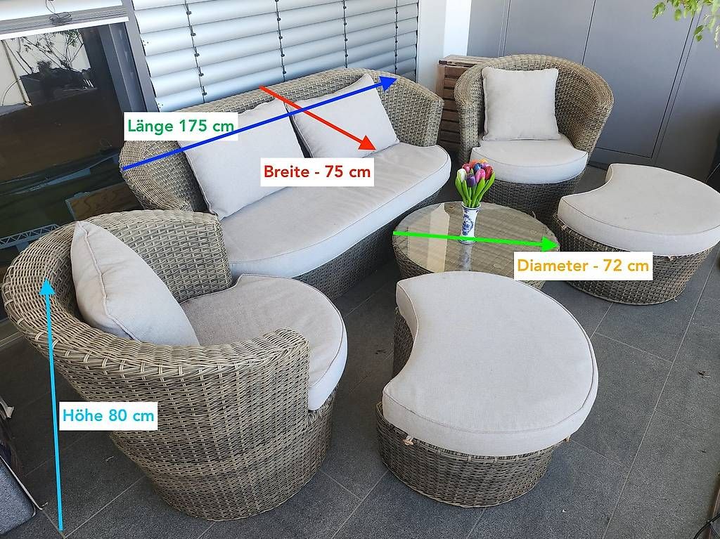 Set de table et chaises: Terassenmöbel/ Gartenmöbel, 6-teilig – D'occasion à Zug par nemka3 1