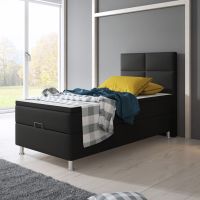 Boxspringbett 90x200 Schwarz Hotelbett Bett mit Bettkasten