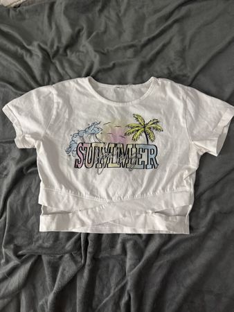 Weisses Sommer T-Shirt mit Palmen - Top Zustand, Grösse S