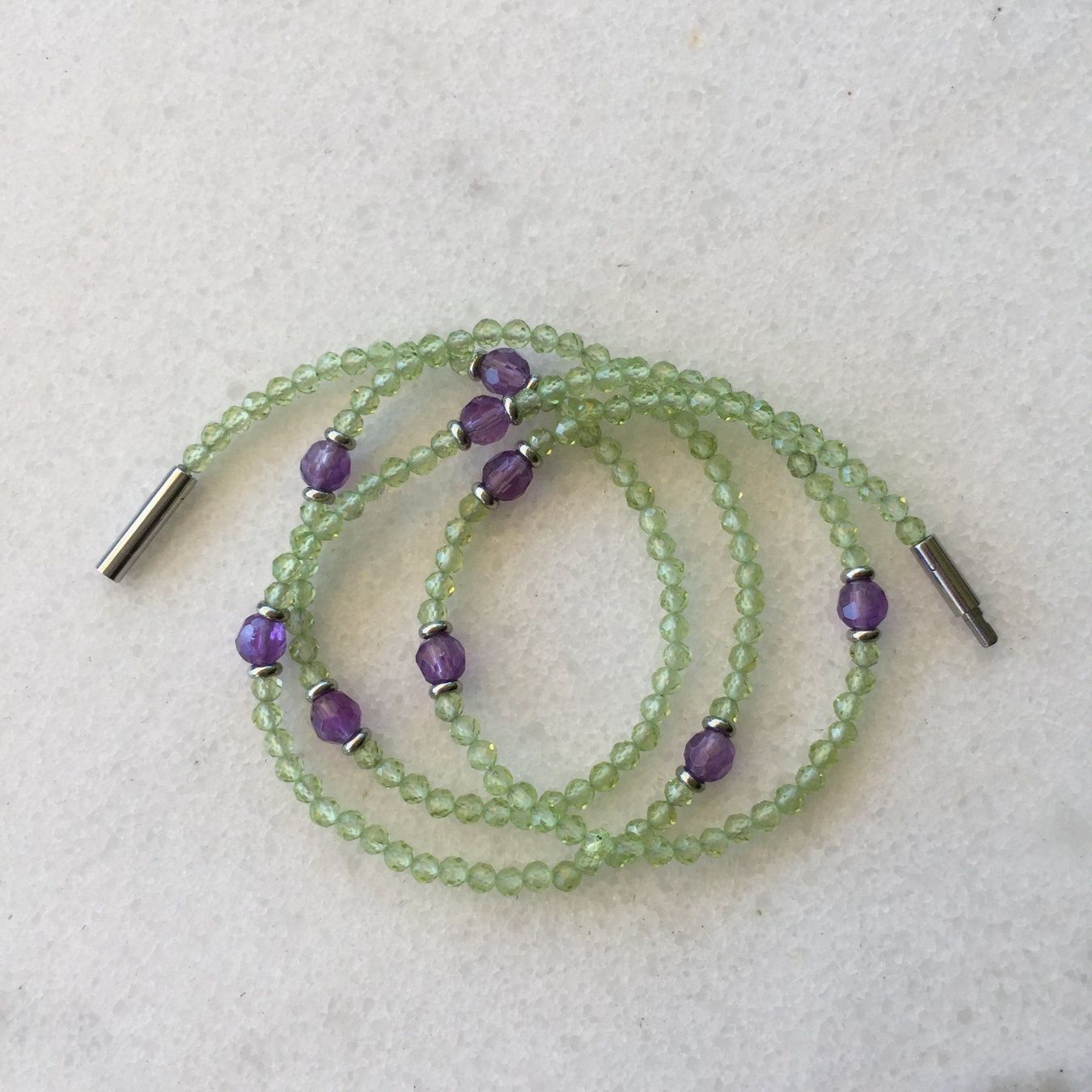 Catenine: Peridot Kette mit Amethyst – Nuovo e nell'imballaggio originale da Luzern venduto da Pegasus003 2