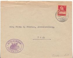 SBK 174 auf Brief Betreibungsamt Rothenburg 1934